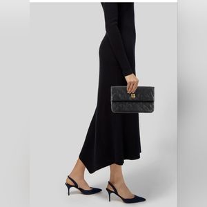 Marc jacobs black leather clutch